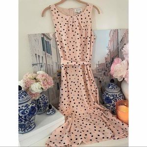 Pink polkadot swing dress size 10 ELLE